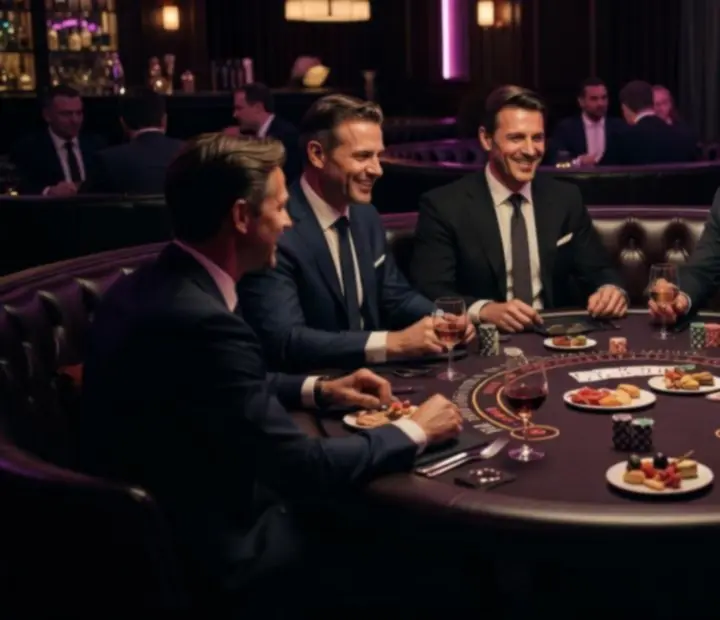 Stylový blackjackový stůl v restauraci Bravoriaim během večerního programu